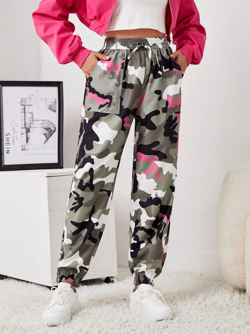 EZwear Pantalones Largos De Camuflaje Con Impresion Para Damas