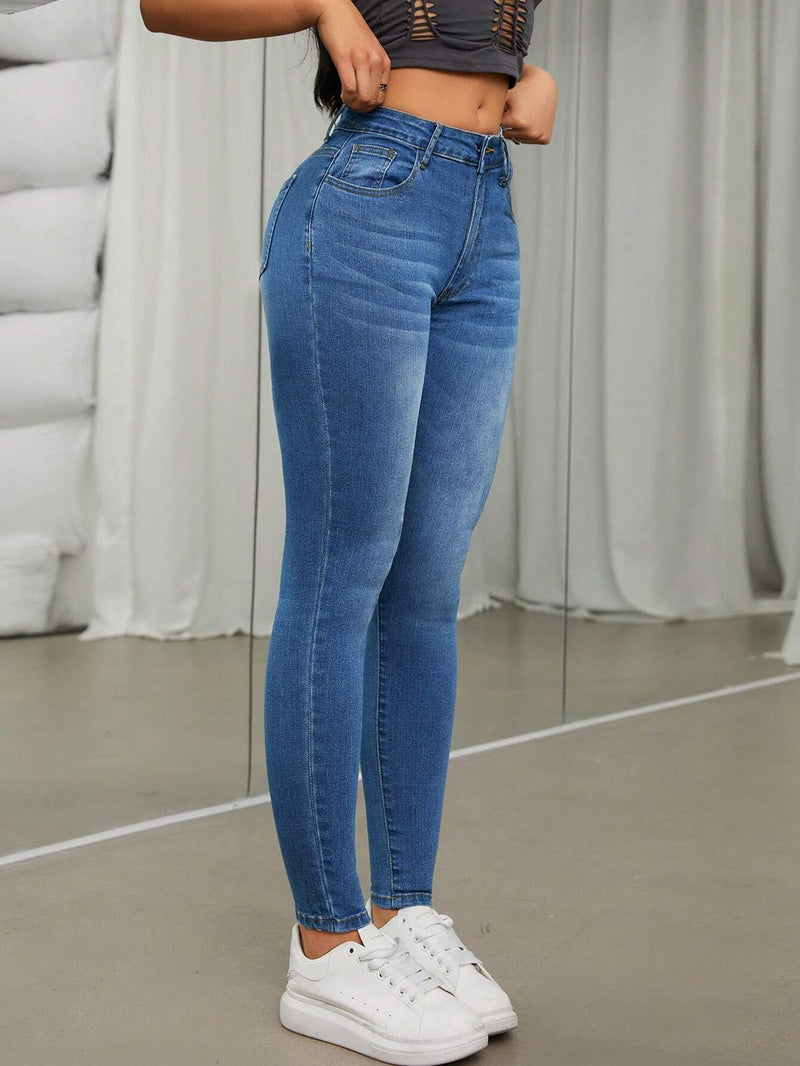 Pantalones Jeans Ajustados De Mujer