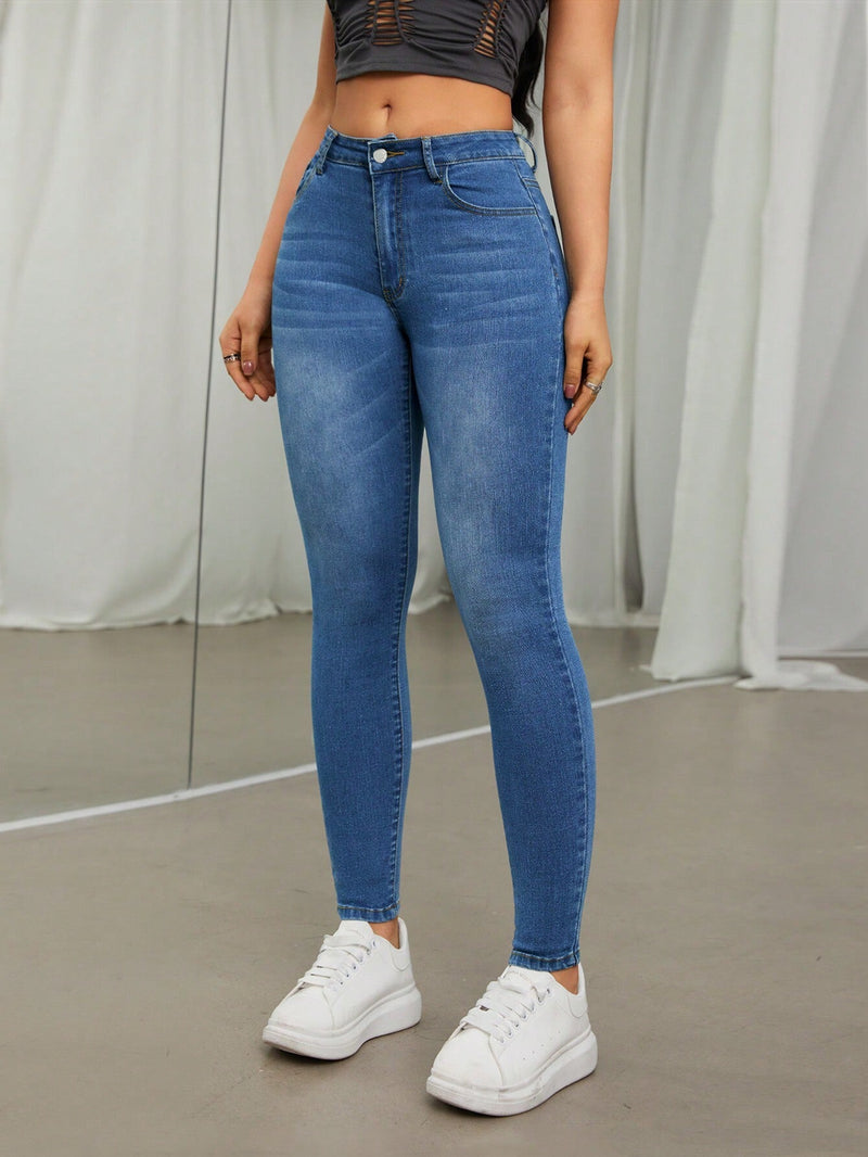 Pantalones Jeans Ajustados De Mujer