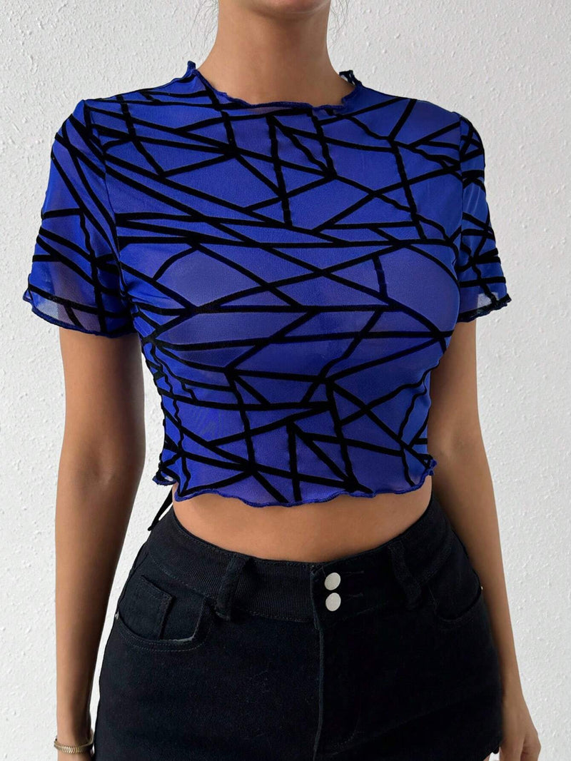 Essnce Crop Top Con Estampado Geometrico Para Mujeres