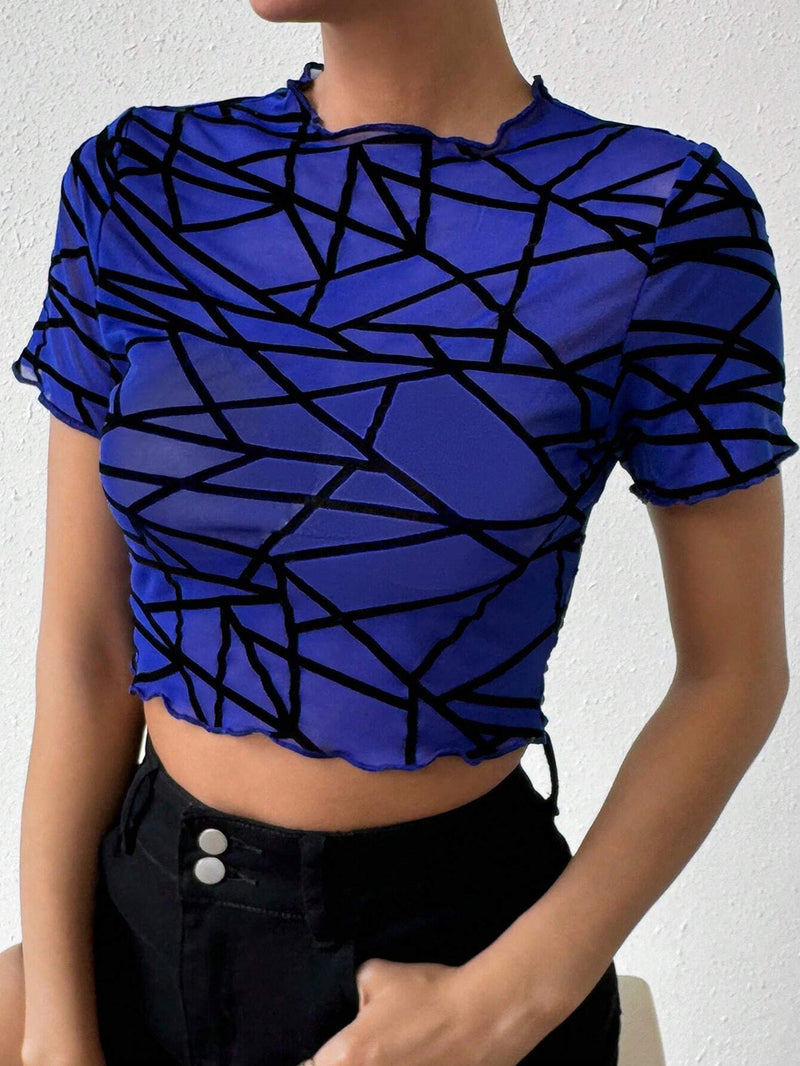 Essnce Crop Top Con Estampado Geometrico Para Mujeres