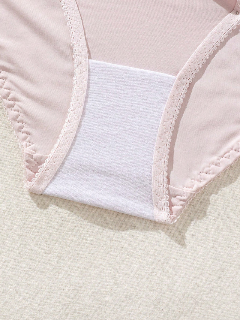 Panties Triangulares De Malla Con Parches Para Mujer