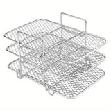 Rejilla para Freidora de Aire Ninja, Accesorios de Freidora de Aire de Doble Cesta Multinivel, Rejilla de Acero Inoxidable 304 para Asar, Rejilla de Cocina, Rejilla para Tostar para Horno