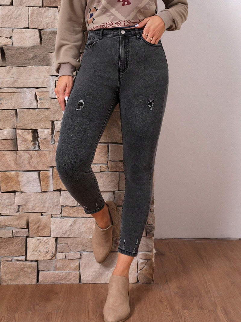 LUNE Jeans Desgastados Para Mujer