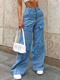 Jeans cargo de pernera ancha con bolsillo con solapa Street