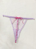 Tanga transparente de lunares para mujer