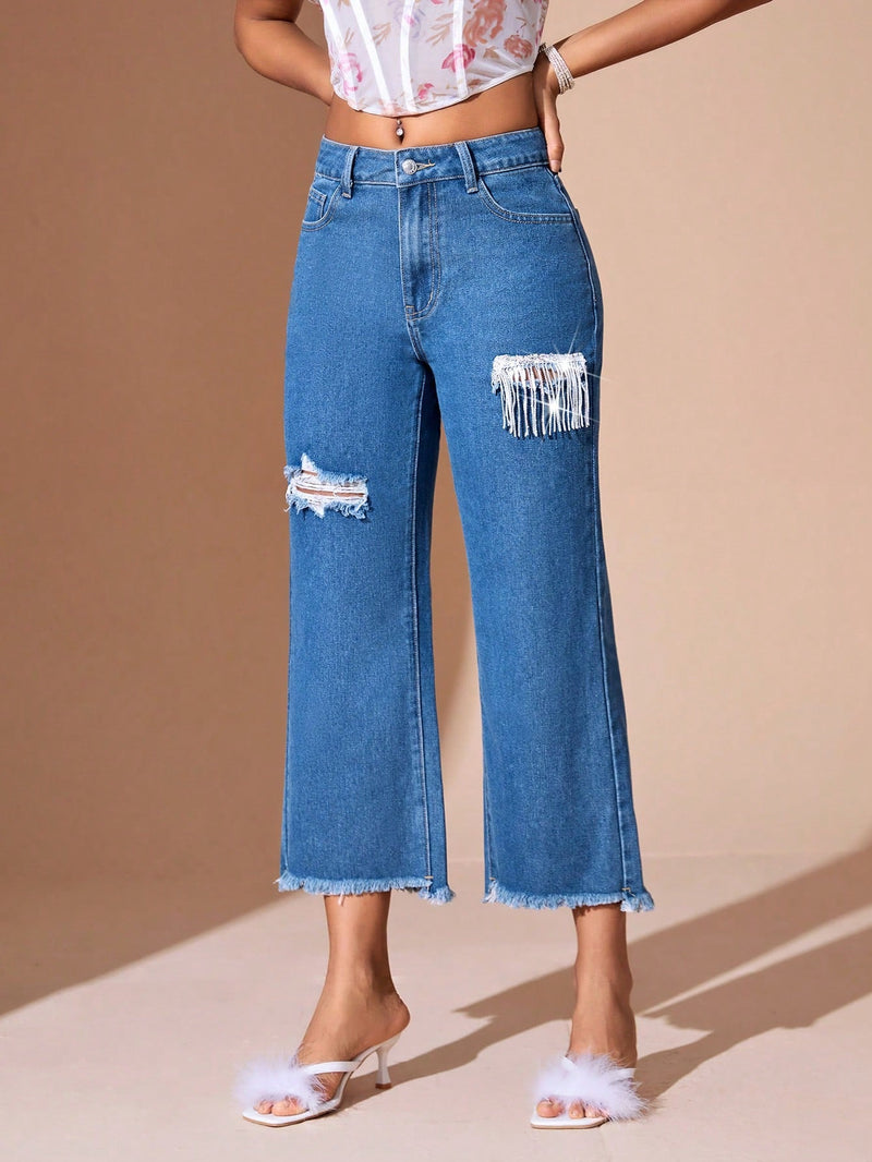 Jeans Rasgados A La Moda