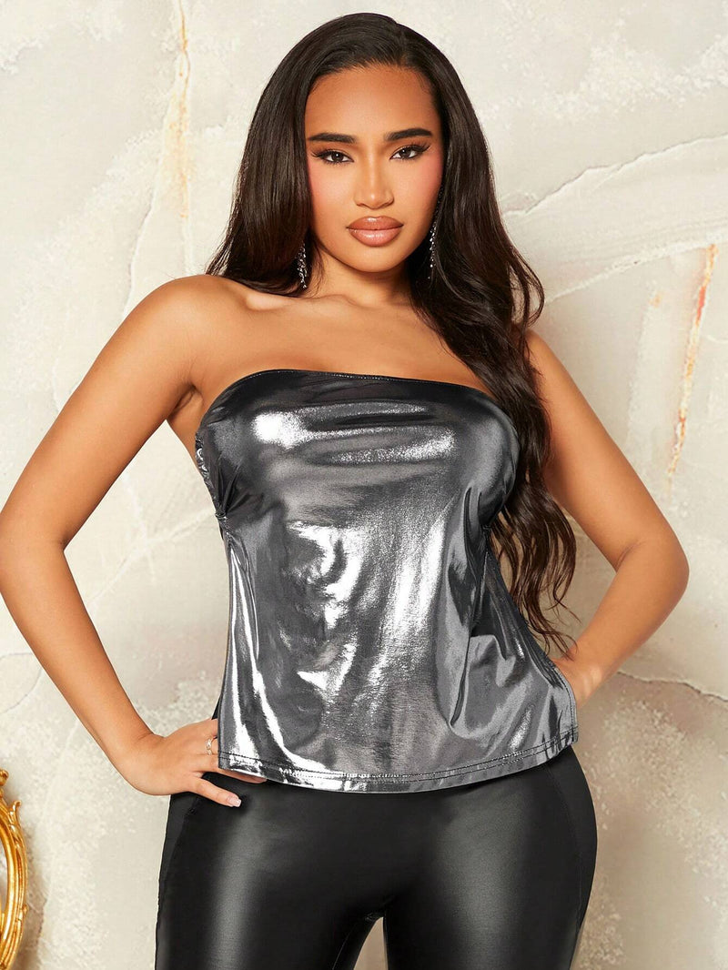 SXY Traje De Ano Nuevo Ropa Sexy Club Ano Nuevo Ropa De Mujer Tops De Ano Nuevo Dia De San Valentin Fiesta De Cumpleanos Tops De Tubo Recubiertos Tops Sin Espalda Para Mujer