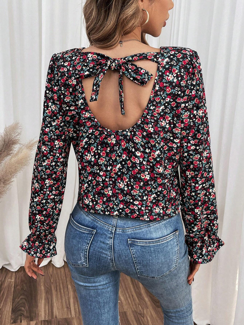 Frenchy Camiseta Con Tirantes Y Espalda Descubierta Con Estampado Floral Para Mujer