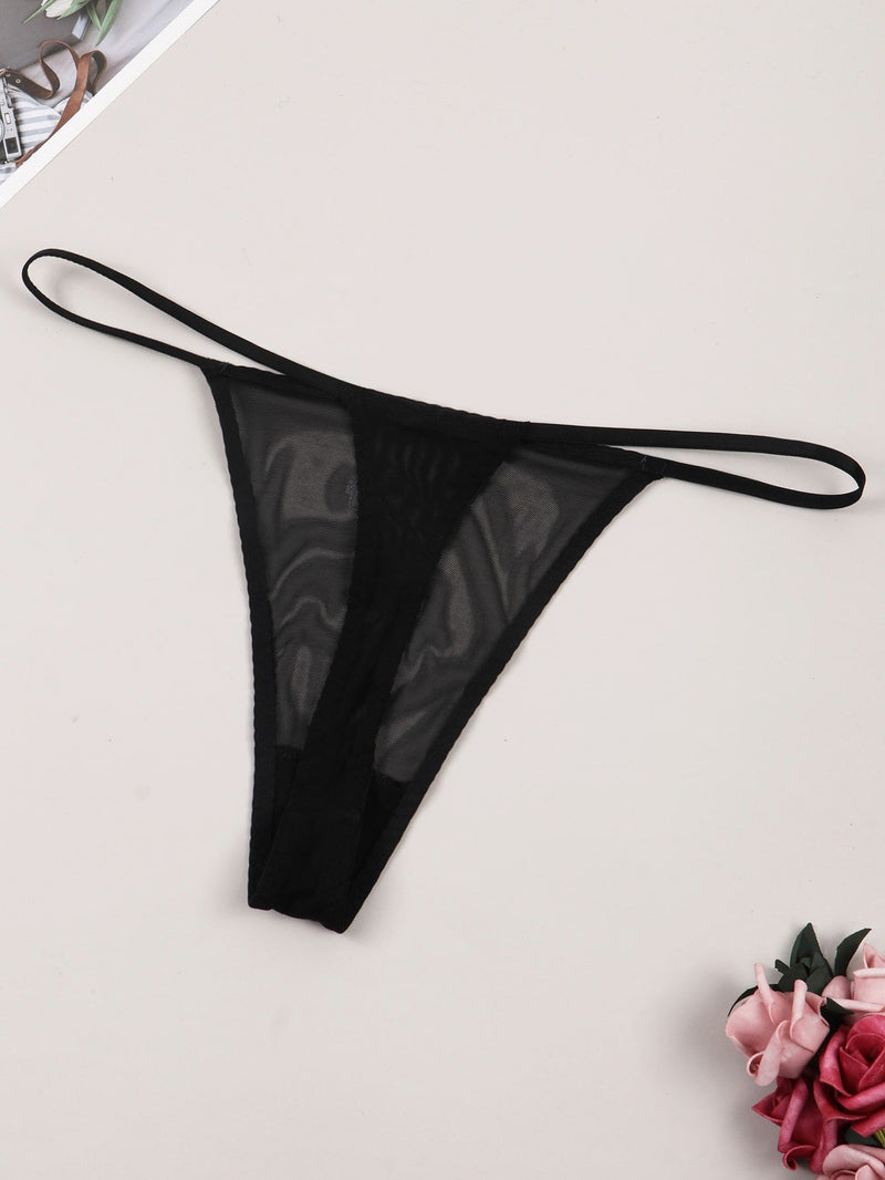 Ropa interior de tanga sexy y transpirable para mujeres con letras en ingles