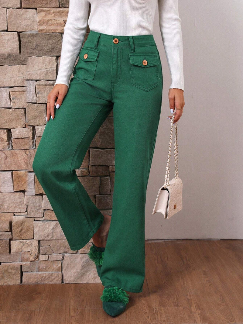 LUNE Pantalones Jeans De Un Solo Color Con Bolsillos Reversibles