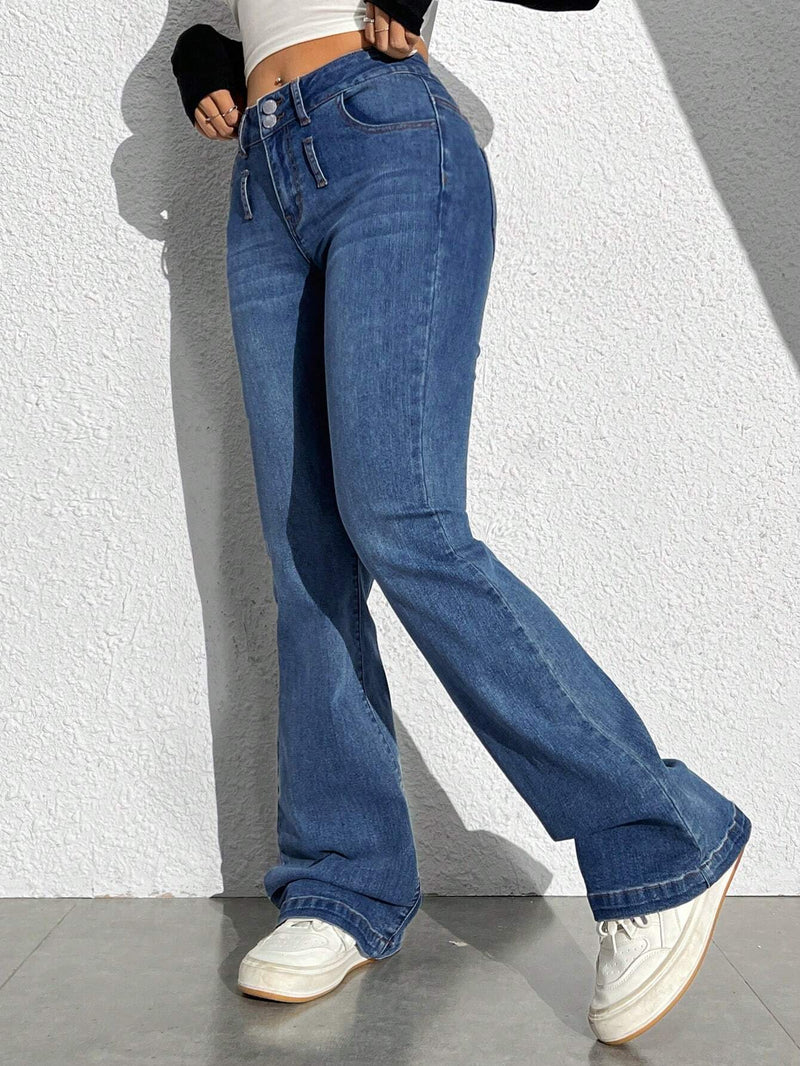 EZwear Jeans Acampanados Lavados