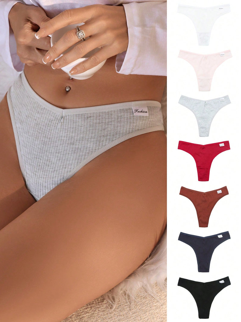 7 piezas/set tanga y pantaletas con parche de letra sexy para damas