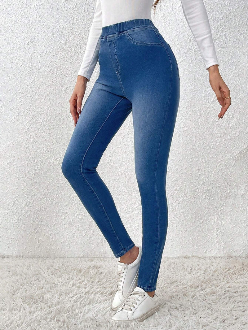 Frenchy Pantalones Vaqueros Ajustados Con Cintura Elastica