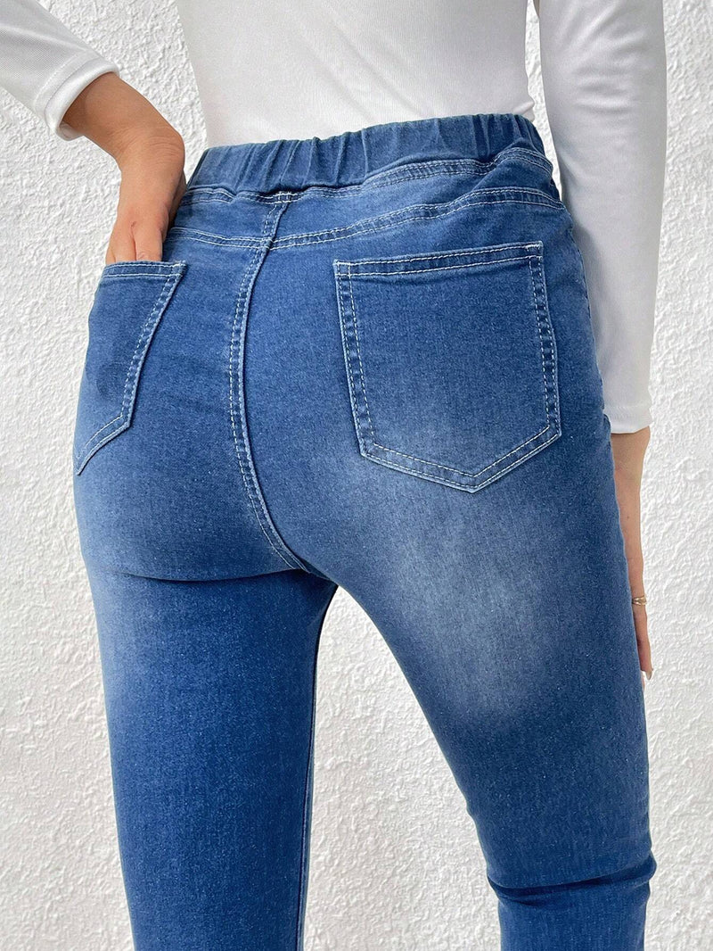 Frenchy Pantalones Vaqueros Ajustados Con Cintura Elastica