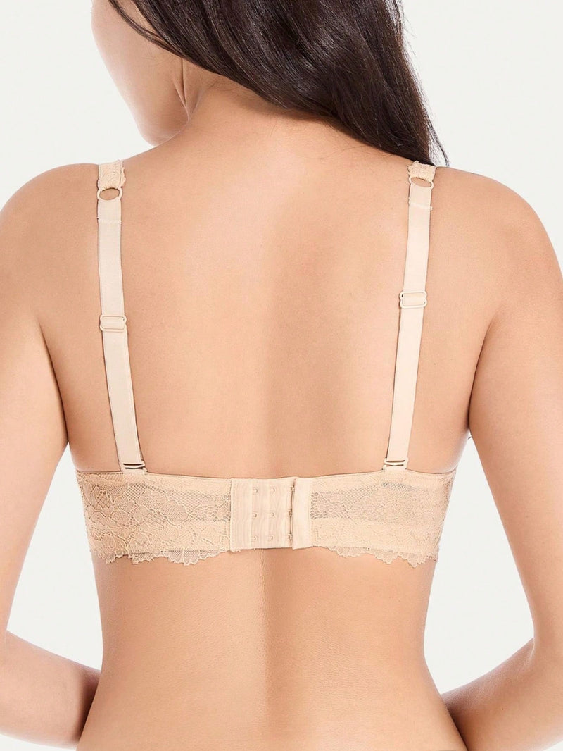 Sujetador convertible para mujer con cuello en V profundo con correas desmontables y copas acolchadas gruesas, lenceria comoda con varillas para bodas, banquetes y fiestas