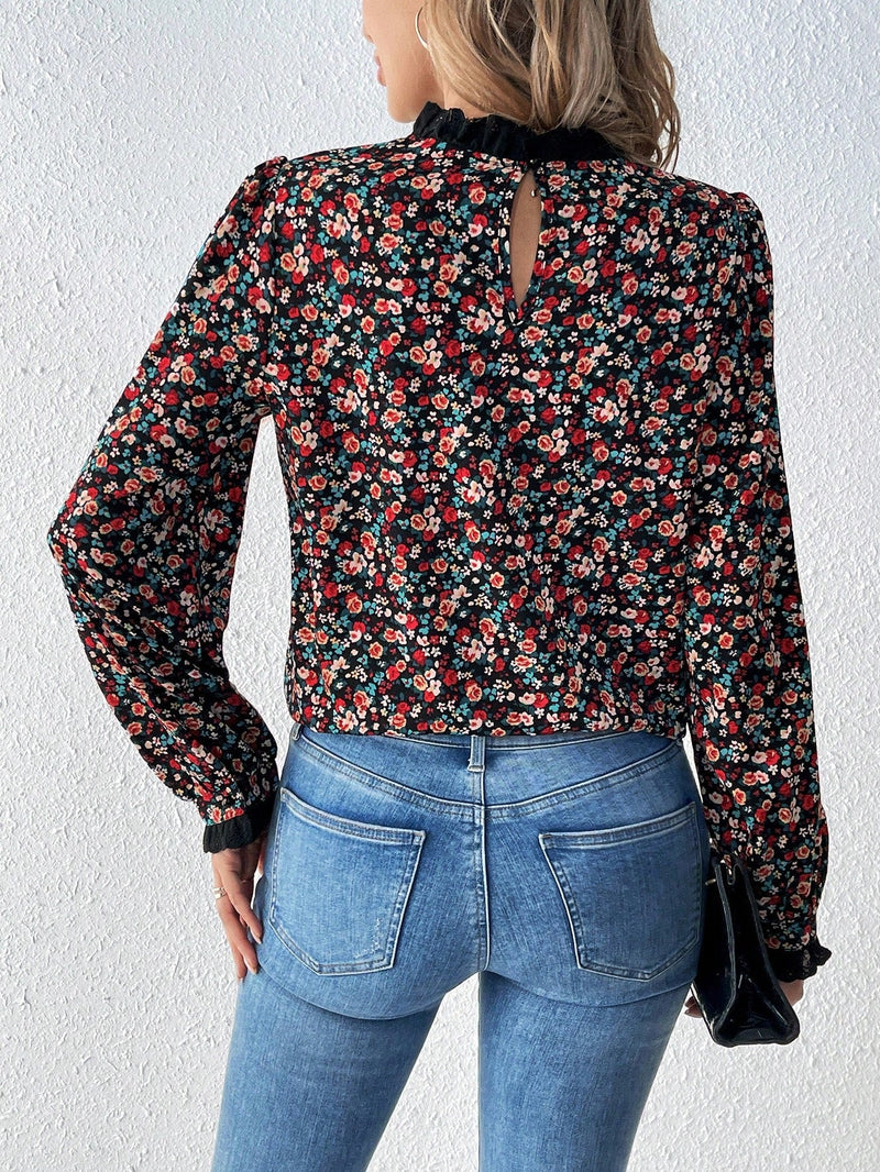 Frenchy Camisa De Manga Larga Con Estampado Floral Para Mujer