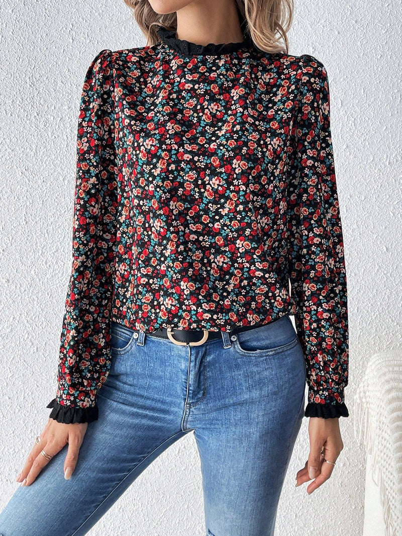 Frenchy Camisa De Manga Larga Con Estampado Floral Para Mujer