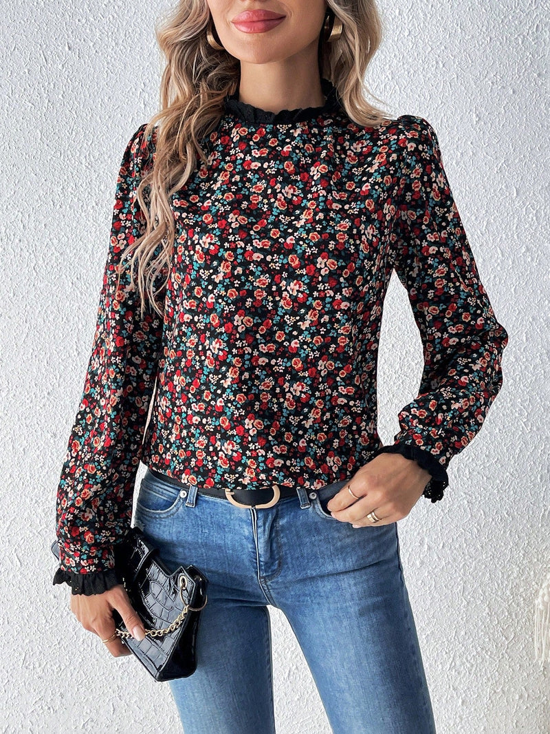 Frenchy Camisa De Manga Larga Con Estampado Floral Para Mujer