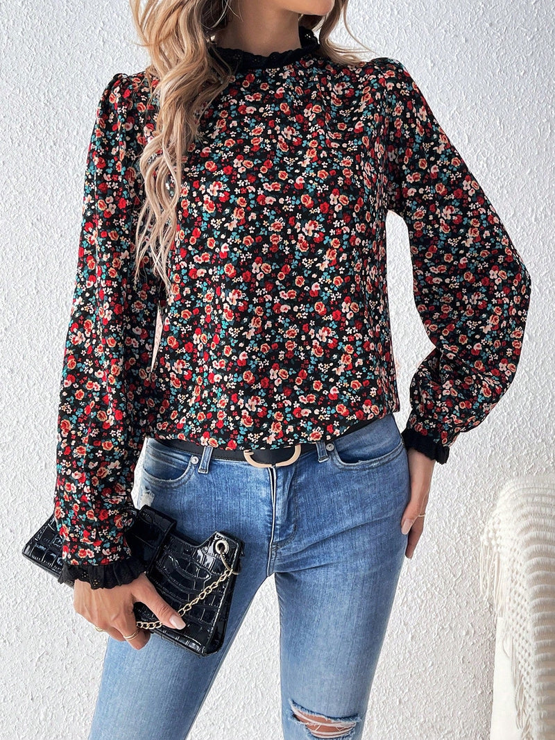 Frenchy Camisa De Manga Larga Con Estampado Floral Para Mujer