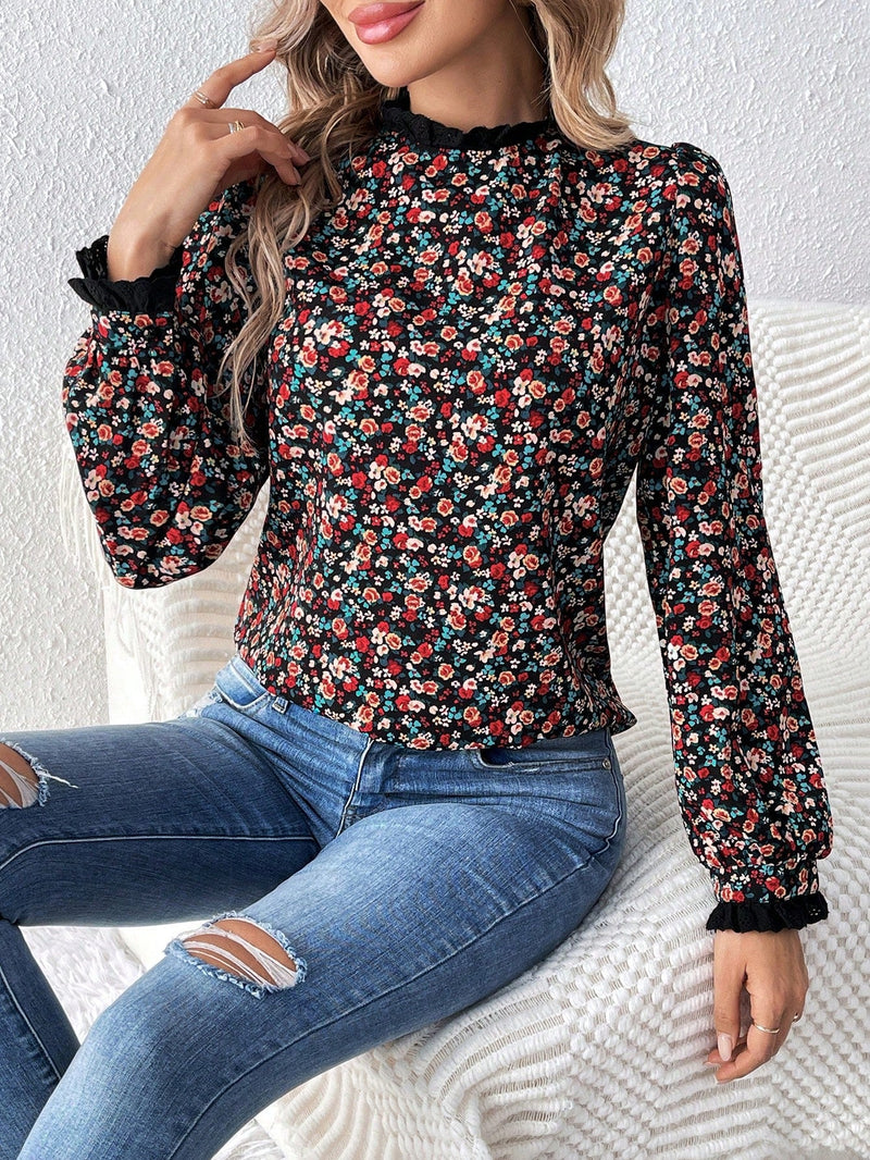 Frenchy Camisa De Manga Larga Con Estampado Floral Para Mujer