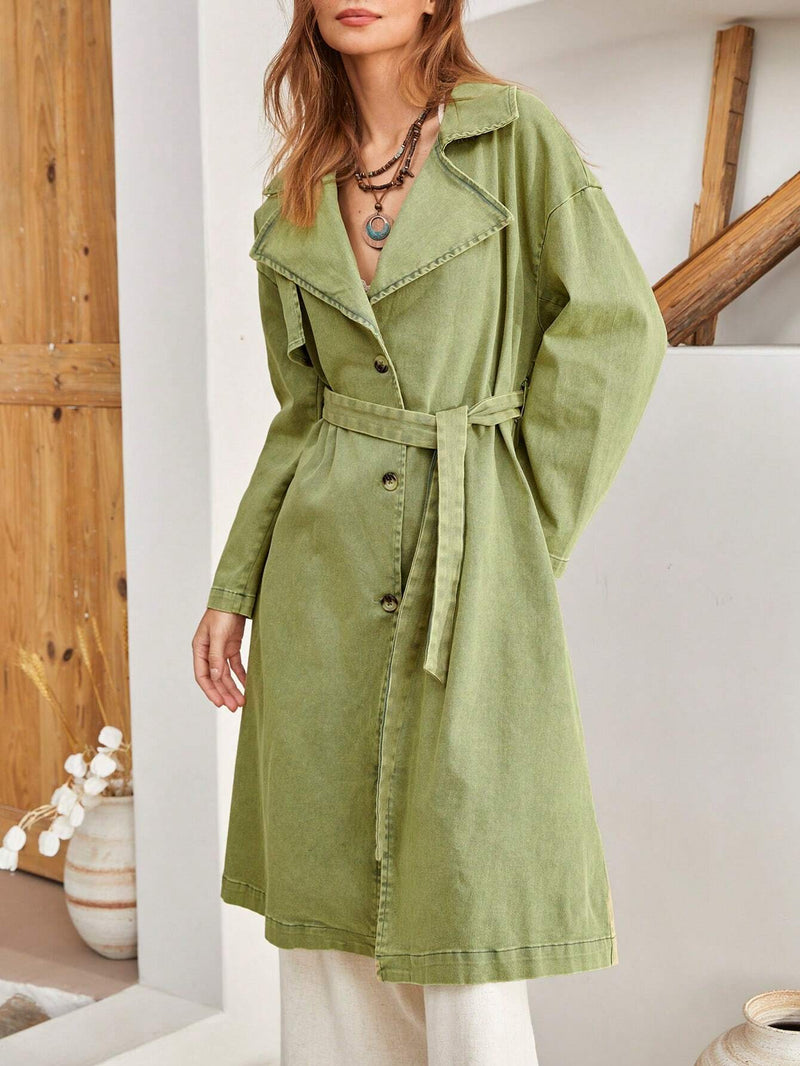 BohoFeels Chaqueta Cortavientos Informal Verde Para Mujer