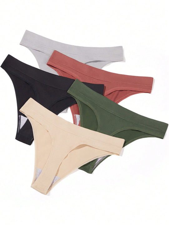 10 piezas de ropa interior de mujer sexy con 5 colores, ropa interior comoda de cintura baja de color solido con tanga en forma de g suave y transpirable para mujer, lenceria femenina de tentacion intima