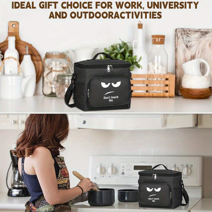 Nevera Portátil para Almuerzo con Estampado "No Me Toques", Bolsa Térmica Aislante, Impermeable, Ideal para Escuela, Oficina y Viajes, Bolsa de Almacenamiento de Comida con Contacto No Directo con Alimentos, Bolsa Fría para Picnic