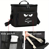 Nevera Portátil para Almuerzo con Estampado "No Me Toques", Bolsa Térmica Aislante, Impermeable, Ideal para Escuela, Oficina y Viajes, Bolsa de Almacenamiento de Comida con Contacto No Directo con Alimentos, Bolsa Fría para Picnic