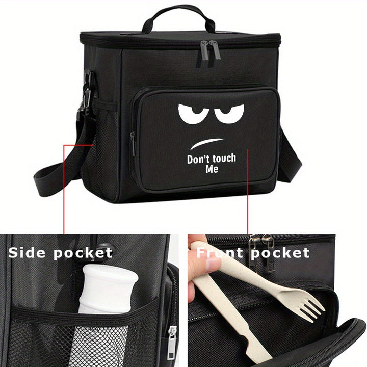 Nevera Portátil para Almuerzo con Estampado "No Me Toques", Bolsa Térmica Aislante, Impermeable, Ideal para Escuela, Oficina y Viajes, Bolsa de Almacenamiento de Comida con Contacto No Directo con Alimentos, Bolsa Fría para Picnic