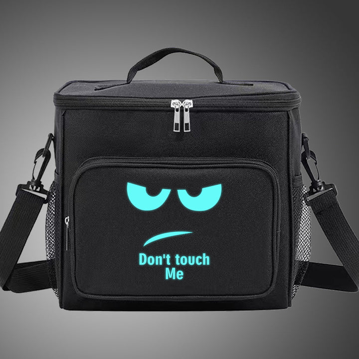 Nevera Portátil para Almuerzo con Estampado "No Me Toques", Bolsa Térmica Aislante, Impermeable, Ideal para Escuela, Oficina y Viajes, Bolsa de Almacenamiento de Comida con Contacto No Directo con Alimentos, Bolsa Fría para Picnic
