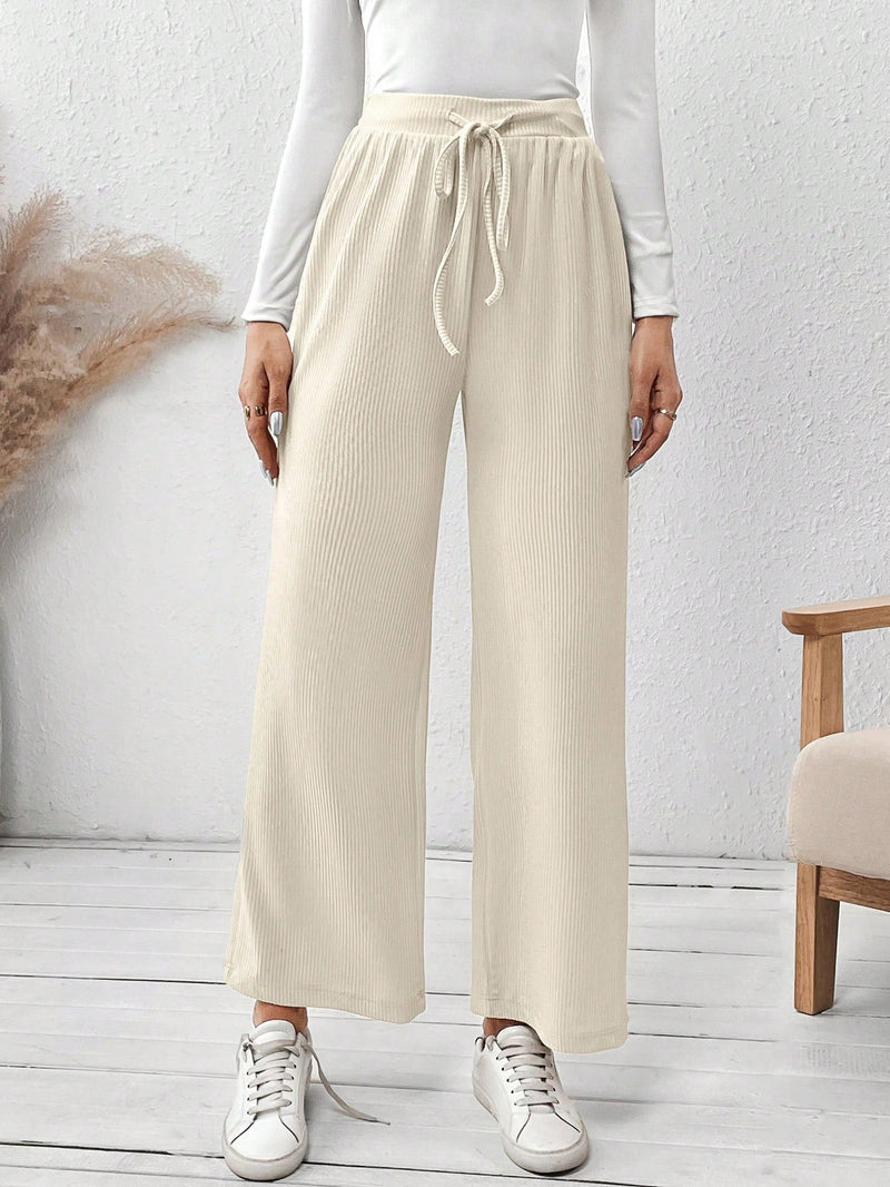 Pantalones De Talle Alto Con Cintura Elastica