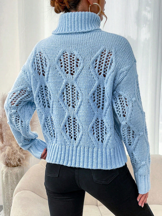 LUNE Sueter De Cuello De Tortuga, Manga De Hombro Caido Y Diseno De Sueter De Jersey