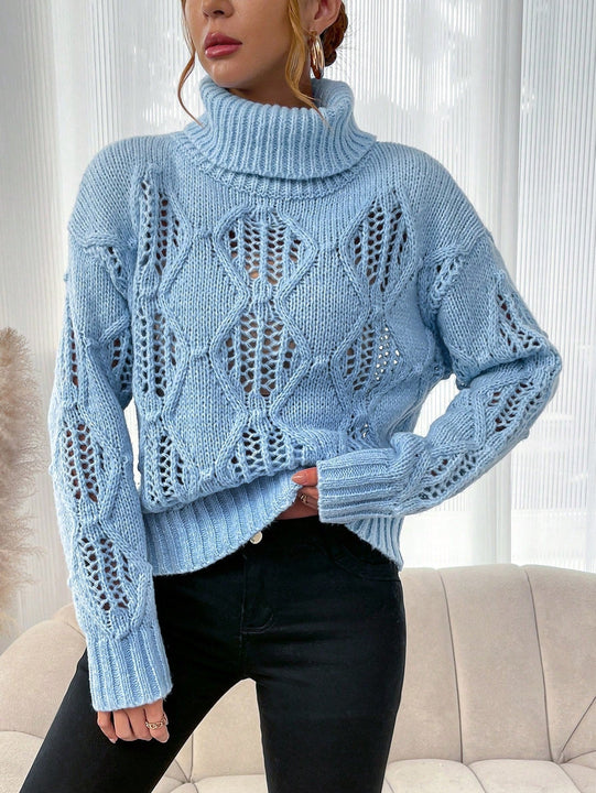 LUNE Sueter De Cuello De Tortuga, Manga De Hombro Caido Y Diseno De Sueter De Jersey