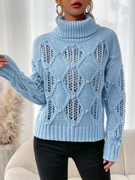 LUNE Sueter De Cuello De Tortuga, Manga De Hombro Caido Y Diseno De Sueter De Jersey