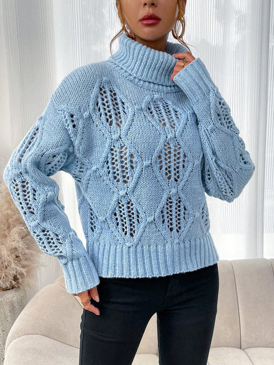 LUNE Sueter De Cuello De Tortuga, Manga De Hombro Caido Y Diseno De Sueter De Jersey