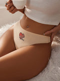 Tangas Femeninas Con Estampado De Letras Y Corazones