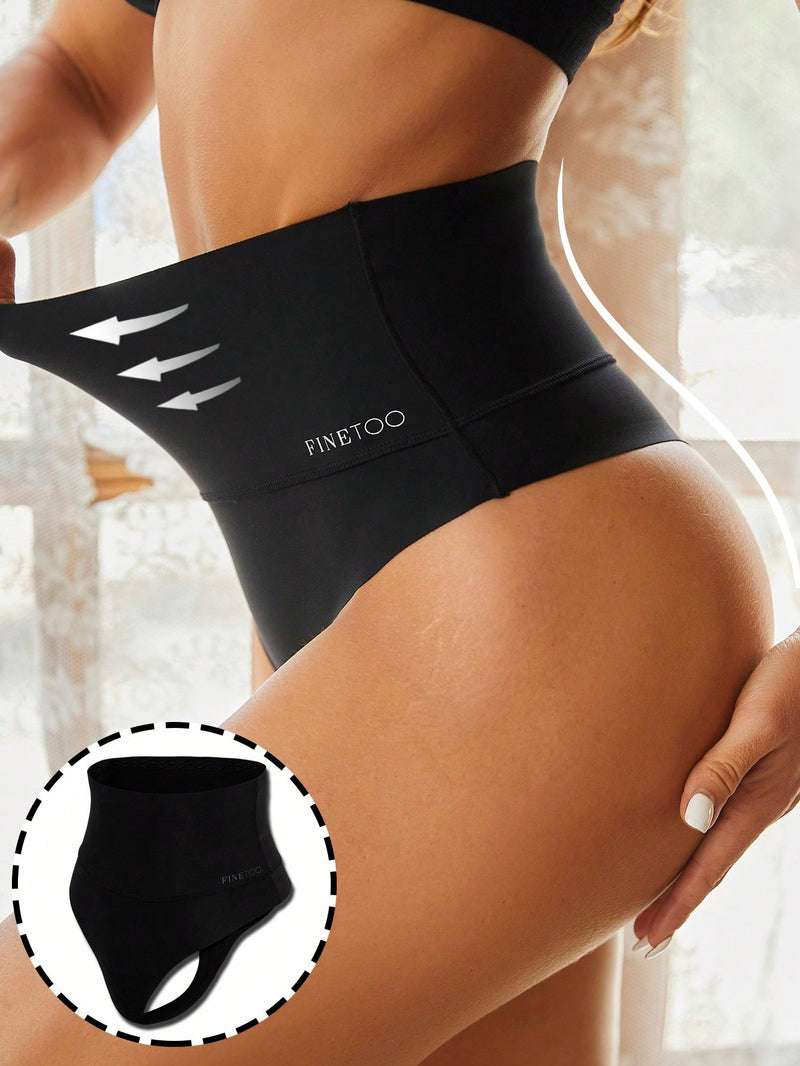 Tanga Con Control De Barriga De Cintura Alta, Sin Costuras, Adhesivo Antideslizante, 1 Pieza Para Mujer