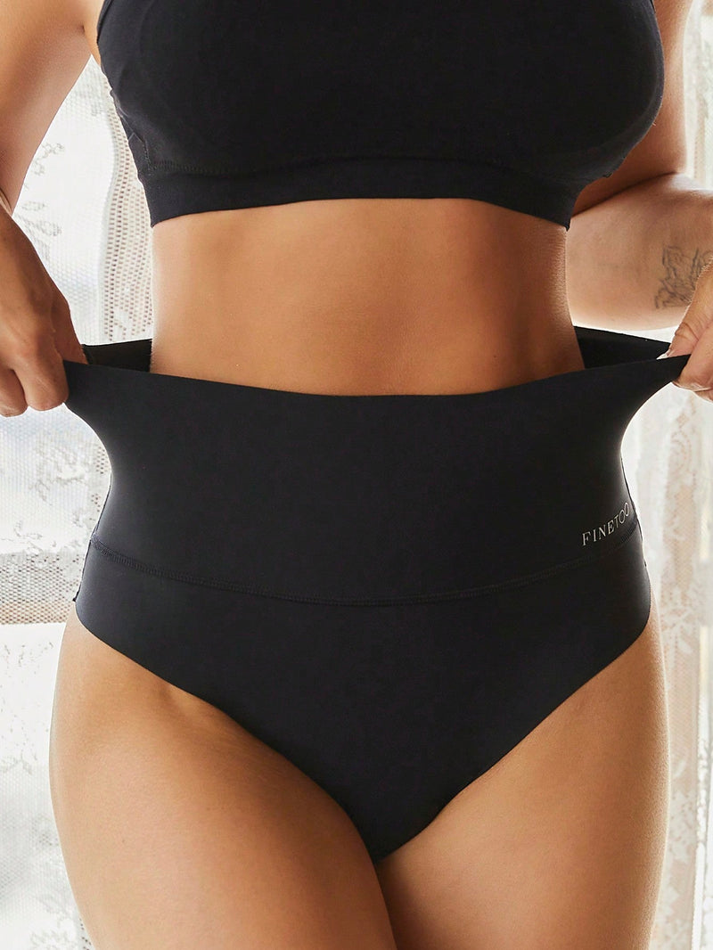 Tanga Con Control De Barriga De Cintura Alta, Sin Costuras, Adhesivo Antideslizante, 1 Pieza Para Mujer