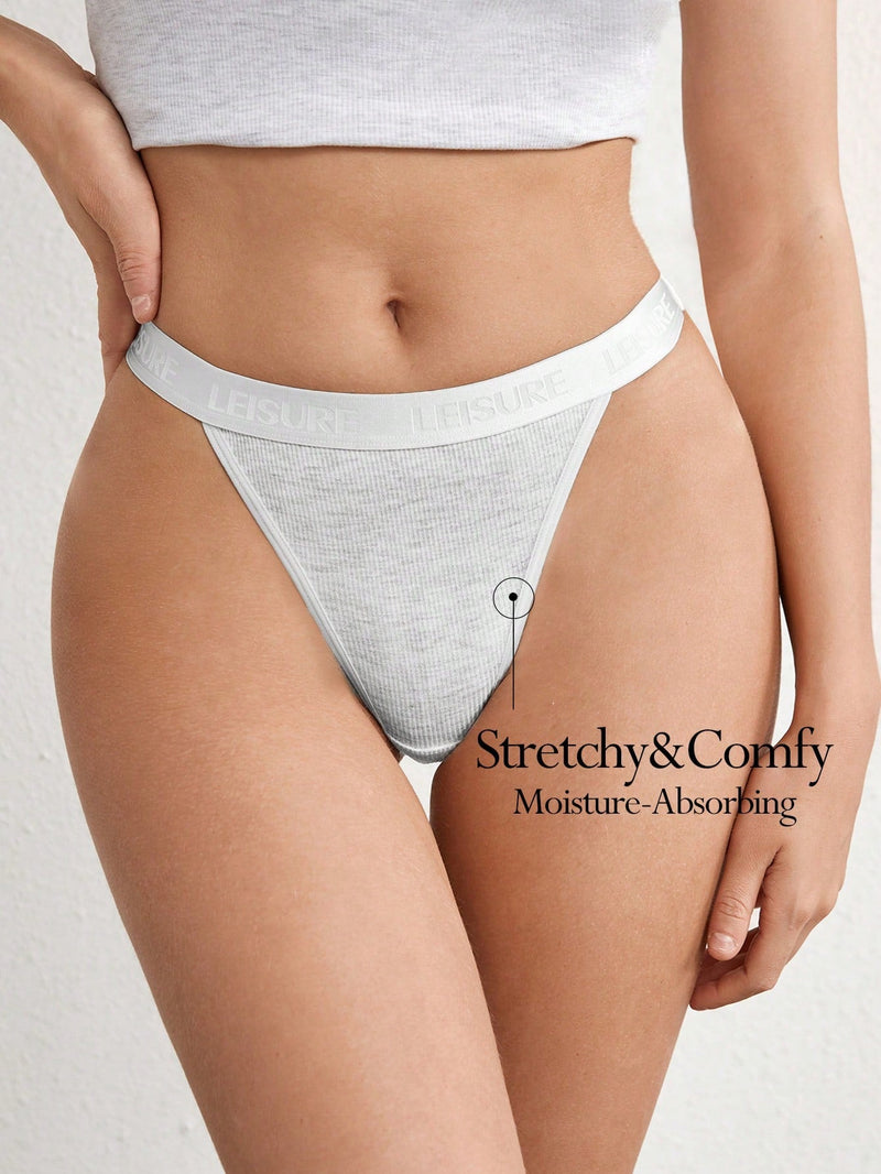 Tangas De Tanga De Canale Con Detalle De Letras Y Cinta Jacquard Para Mujer