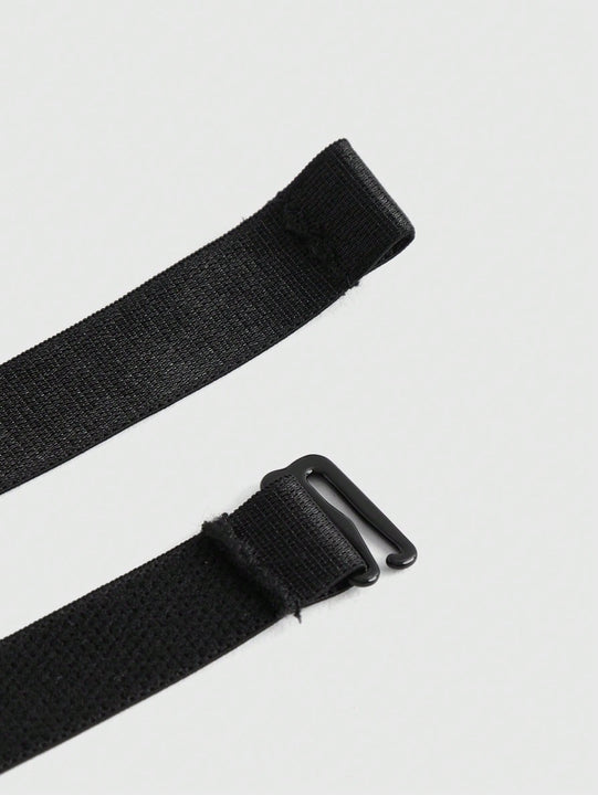 ROMWE Grunge Punk Conjunto De Ropa Interior De PU Con Cuello Halter Decorativo Con Cuentas