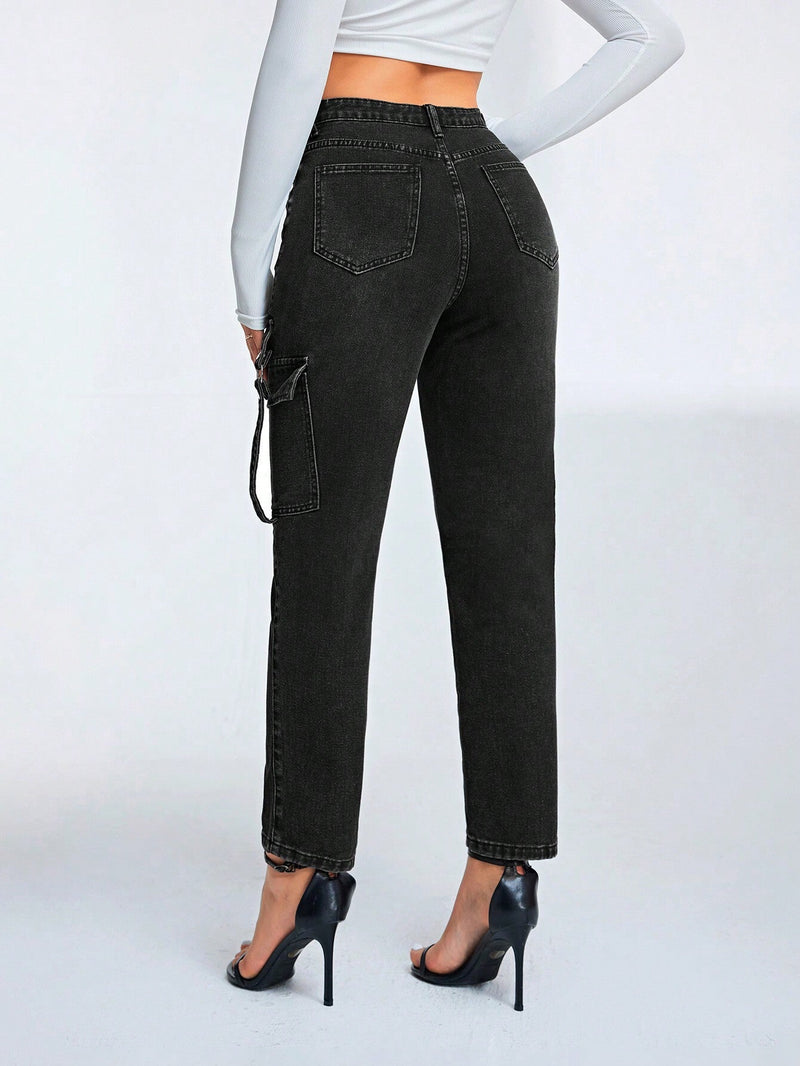 Prive Jeans Pitillo Con Bolsillos Cargo Para Mujer