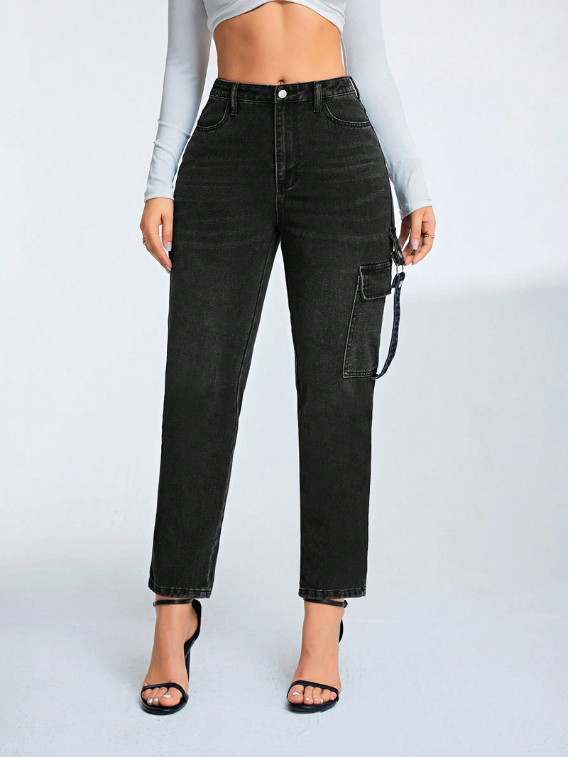 Prive Jeans Pitillo Con Bolsillos Cargo Para Mujer