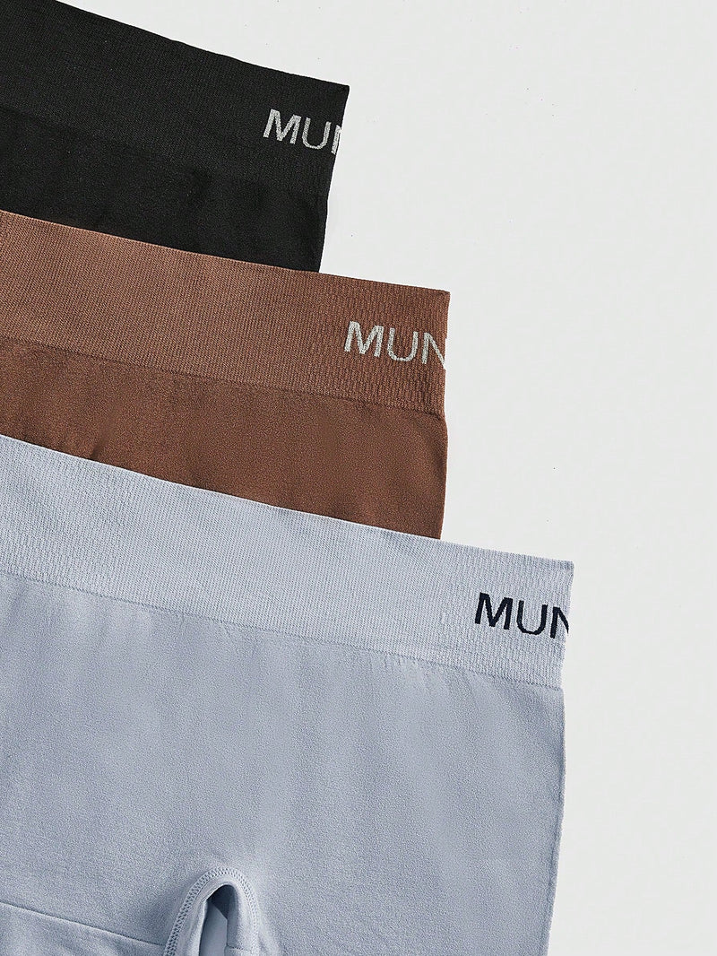 ROMWE Boxers Comodos De Color Solido Para Mujer, Paquete De 3 Piezas