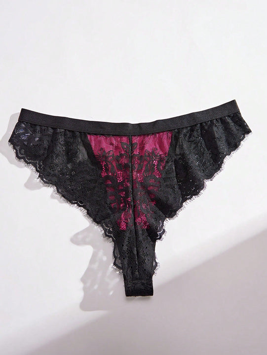 Conjunto De Lenceria Para Mujer Con Encaje De Parches (edicion Del Dia De San Valentin)