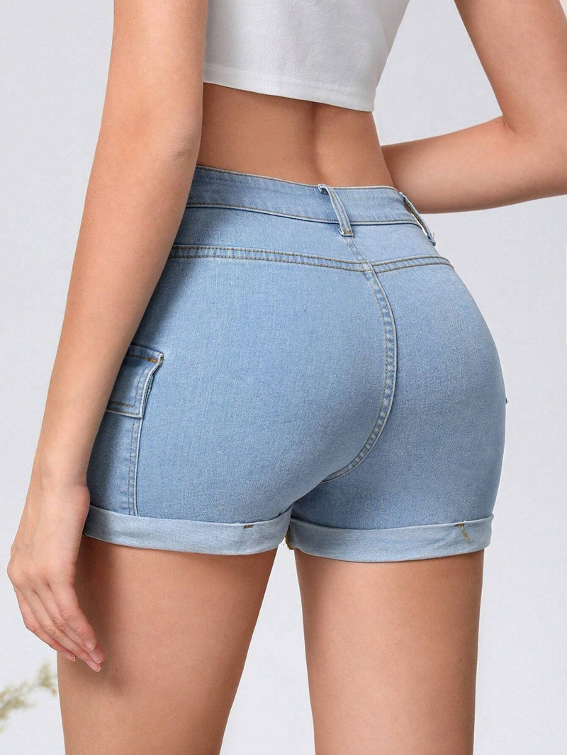 MOD Shorts Vaqueros Cargo De Corte Slim Para Mujer