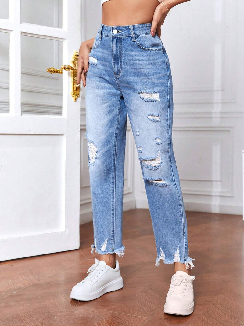 Tall Jeans Rotos Para Mujer