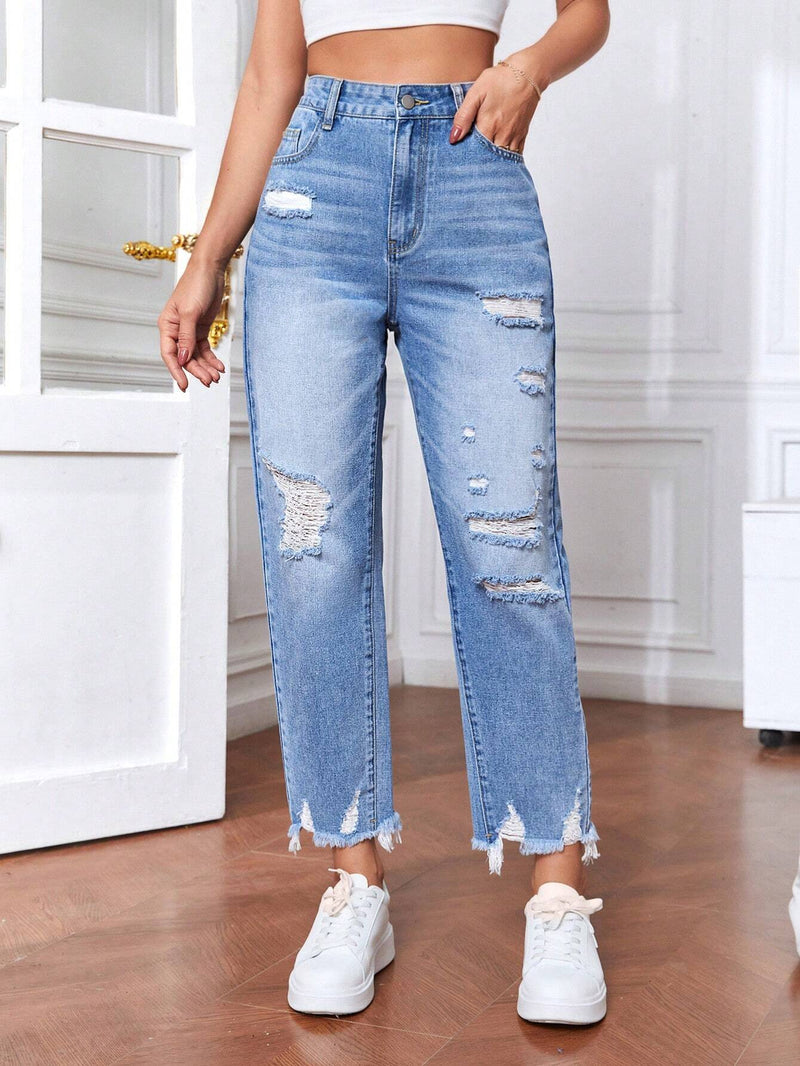 Tall Jeans Rotos Para Mujer