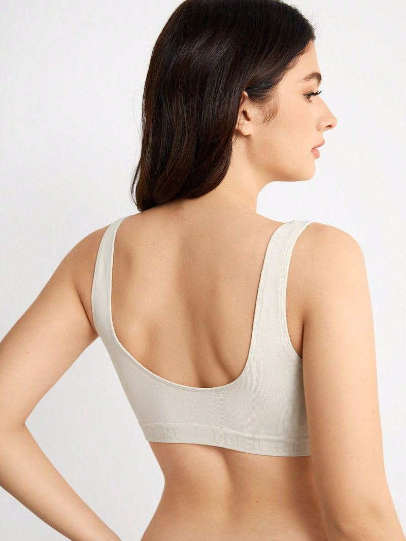 Leisure Sujetador Sin Costuras De Letter Estampado Para Mujeres