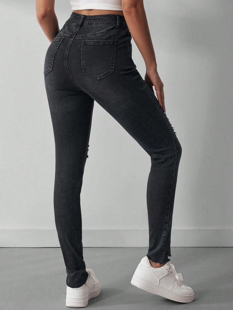 EZwear Jeans Ajustados Rasgados